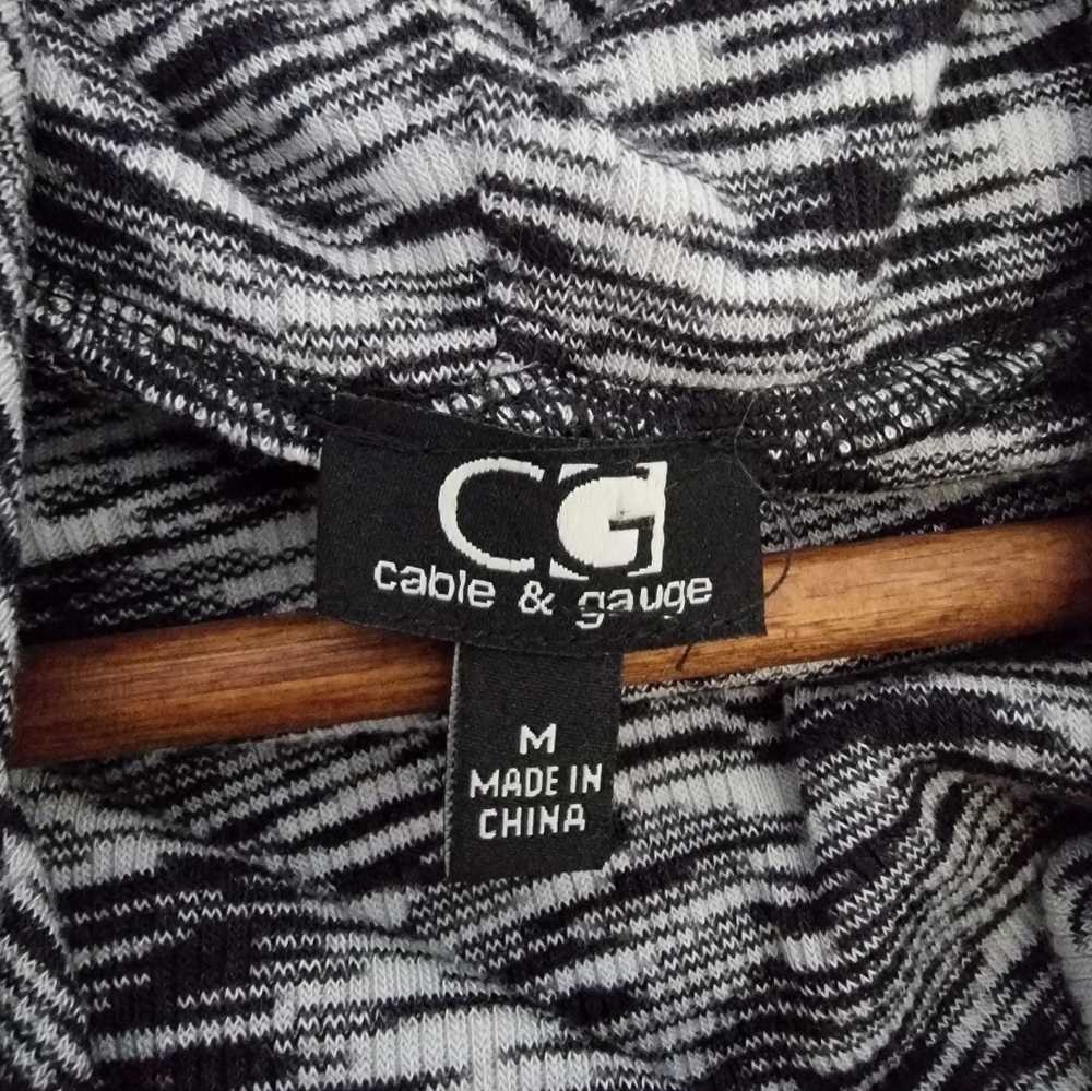 Cable & Gauge Lagenlook Space-Dye Cowl Neck Knit Sweater - Picture 4 of 5